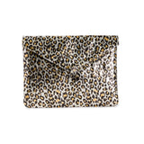 Large Cosima Envelope Clutch Metallic Leopard
