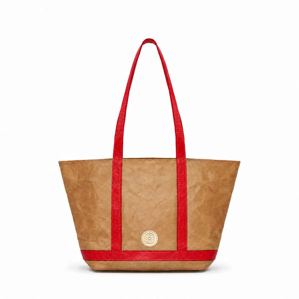 Classic Cosima Tote Latte/Rouge
