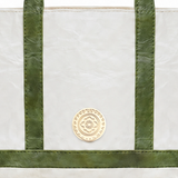 Mini Cosima Tote Off White / Emerald coin detail