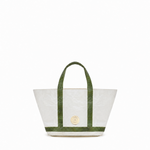 Mini Cosima Tote Off White / Emerald