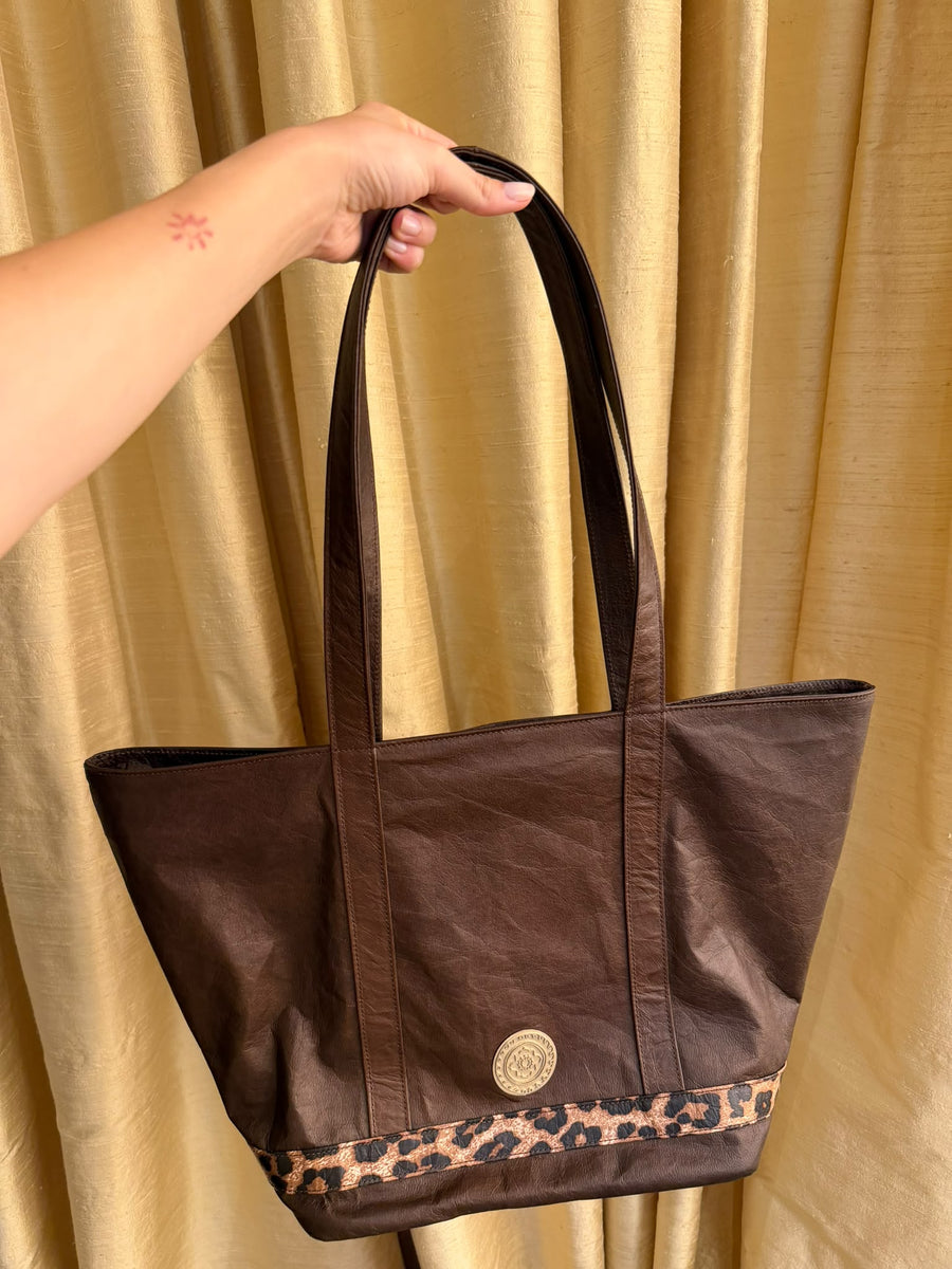 Classic Cosima Tote Chocolate/Leopard