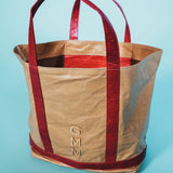 Classic Cosima Tote Latte/Rouge with Short Handles